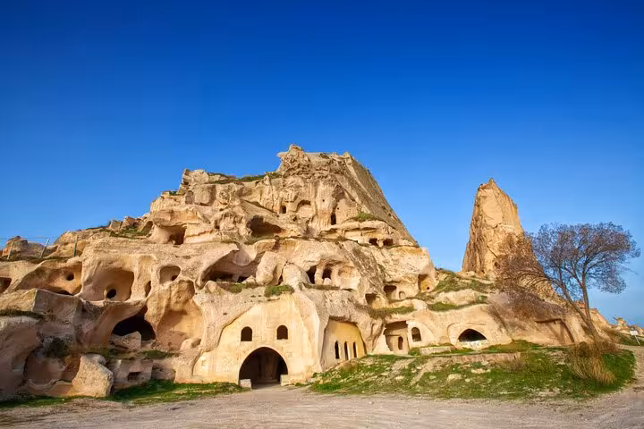 Cappadocia rock-cut cave monastery and ancient dwellings, highlight stop on daily tour from Istanbul hotels