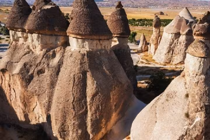 Close-up of Cappadocia fairy chimneys in Goreme Valley on 2 days tour from Istanbul by flight