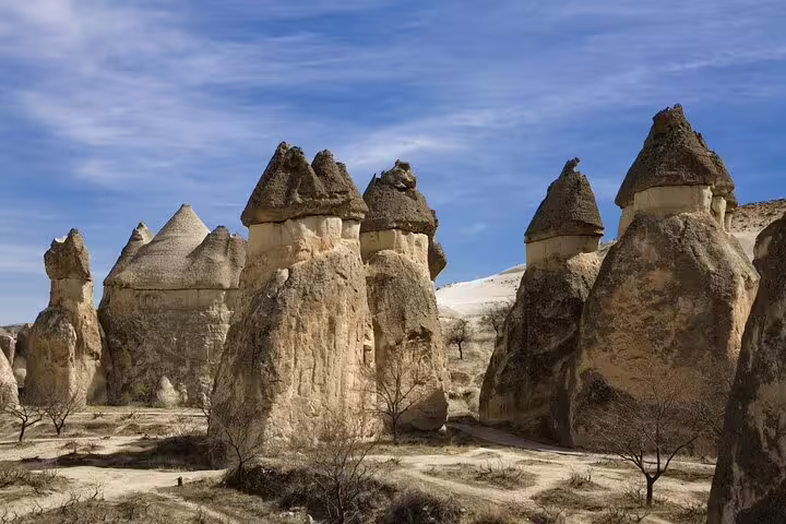 Cappadocia fairy chimneys landscape stop on 7-day Istanbul Cappadocia Ephesus small group tour with flights