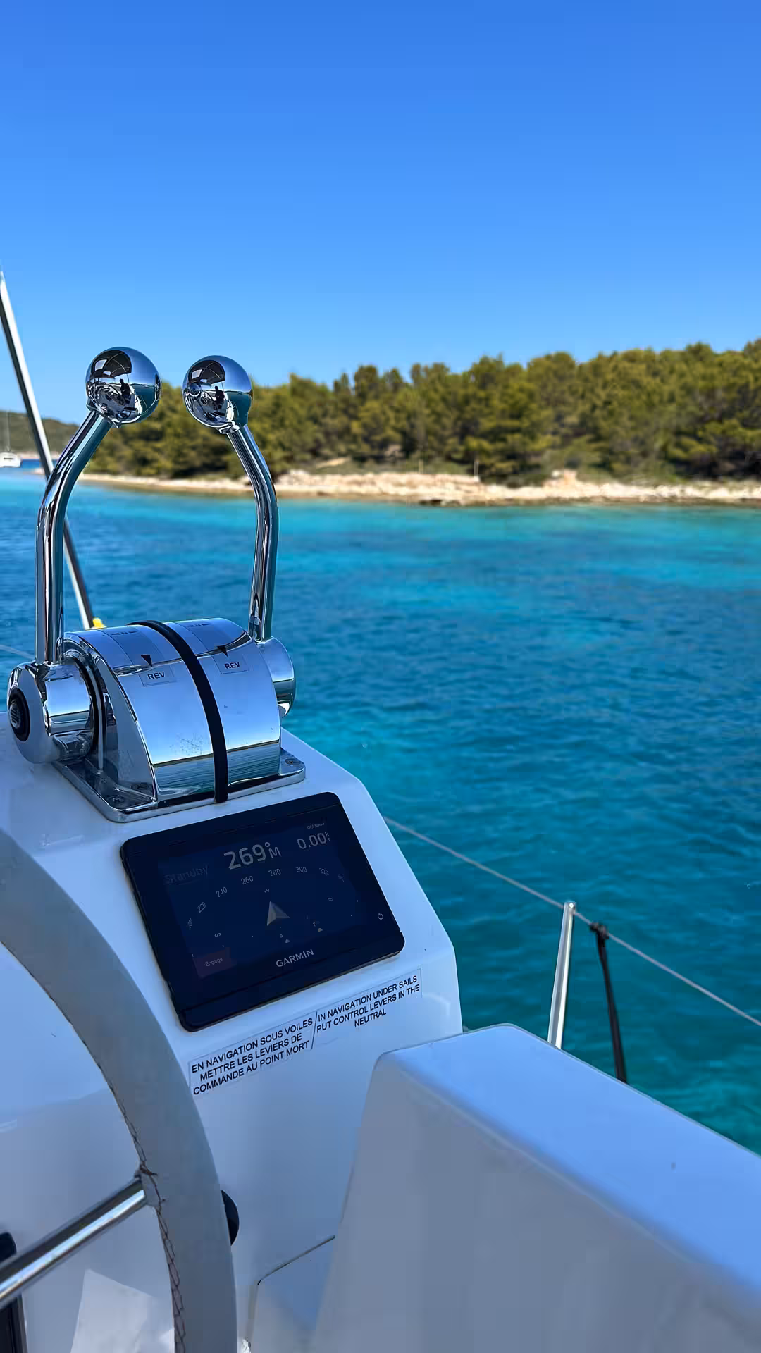 Catamaran helm and navigation display by turquoise coast, multi hull sailing course boat handling