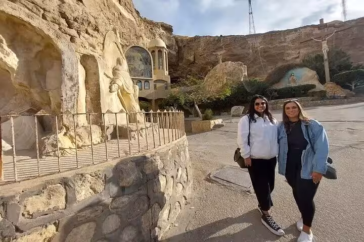 Visitors at Cave Church of Saint Simon in Mokattam, Cairo on Old Cairo churches guided tour