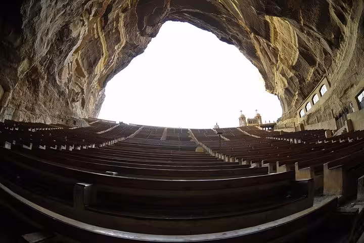 Cave Church of Saint Simon auditorium in Mokattam, Cairo, on Old Cairo churches tour in Egypt