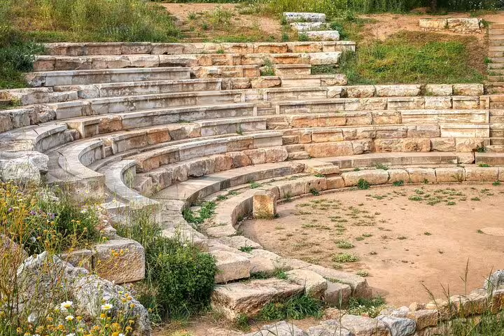 Visit the well-preserved stone amphitheater with scenic views on the Chania private tour from Rethymno.