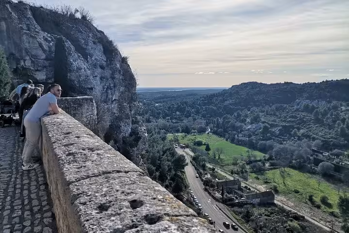 Clifftop viewpoint over Provence valley and road, perfect photo stop on private vehicle with driver tour