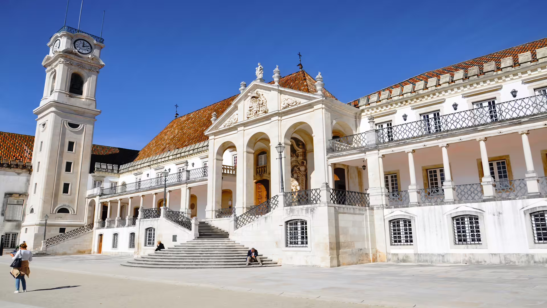 Historical architecture of the University of Coimbra, a highlight of the private tour including an ancient Roman city visit.