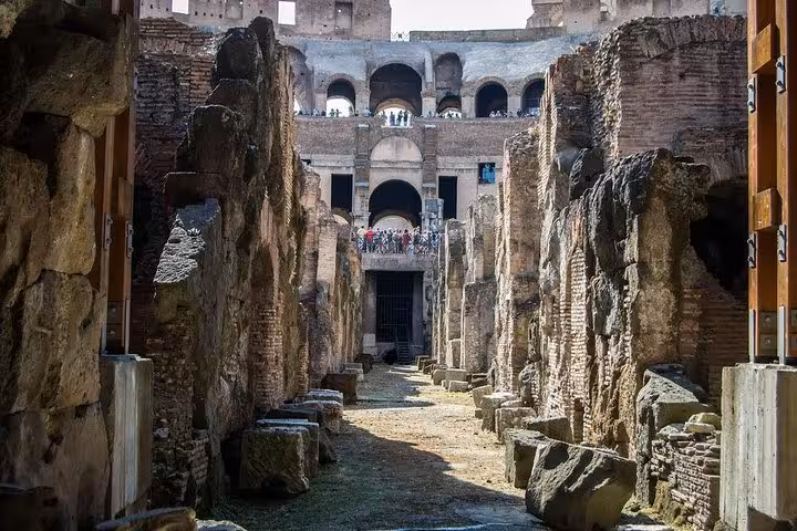 Discover the hidden corridors of the Colosseum on a guided tour, highlighting the architectural wonders of ancient Rome.