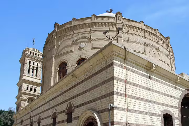 Historic Coptic Cairo church exterior on private tour to Coptic Cairo and Cave Church, Cairo Egypt