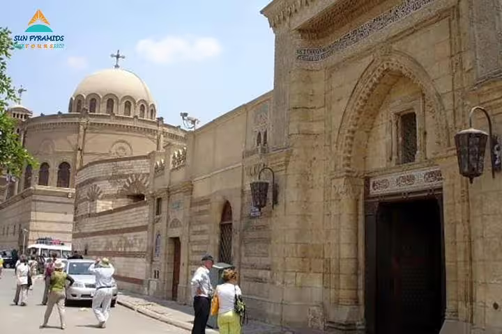 Historic Coptic Cairo church exterior, key site on 15 days 14 nights Holy Family Tour in Egypt package