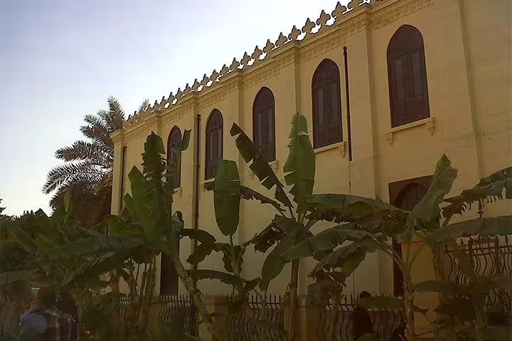 Historic Coptic Cairo monastery facade at sunset, stop on Egyptian Museum, Cairo Citadel and Nile dinner cruise tour