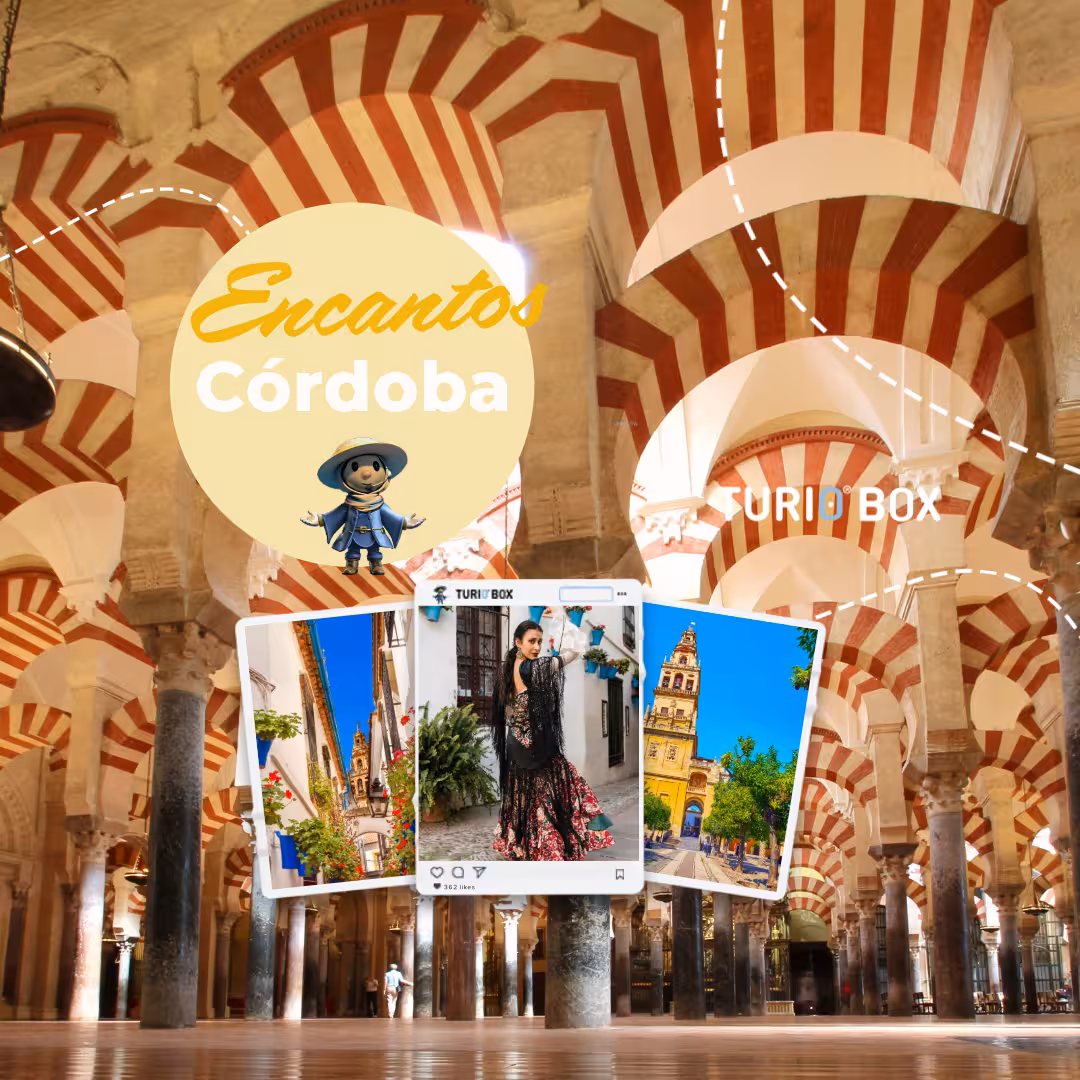 Encantos Locales + Tablao Flamenco tour in Córdoba featuring Mezquita arches, patios and flamenco show vibes