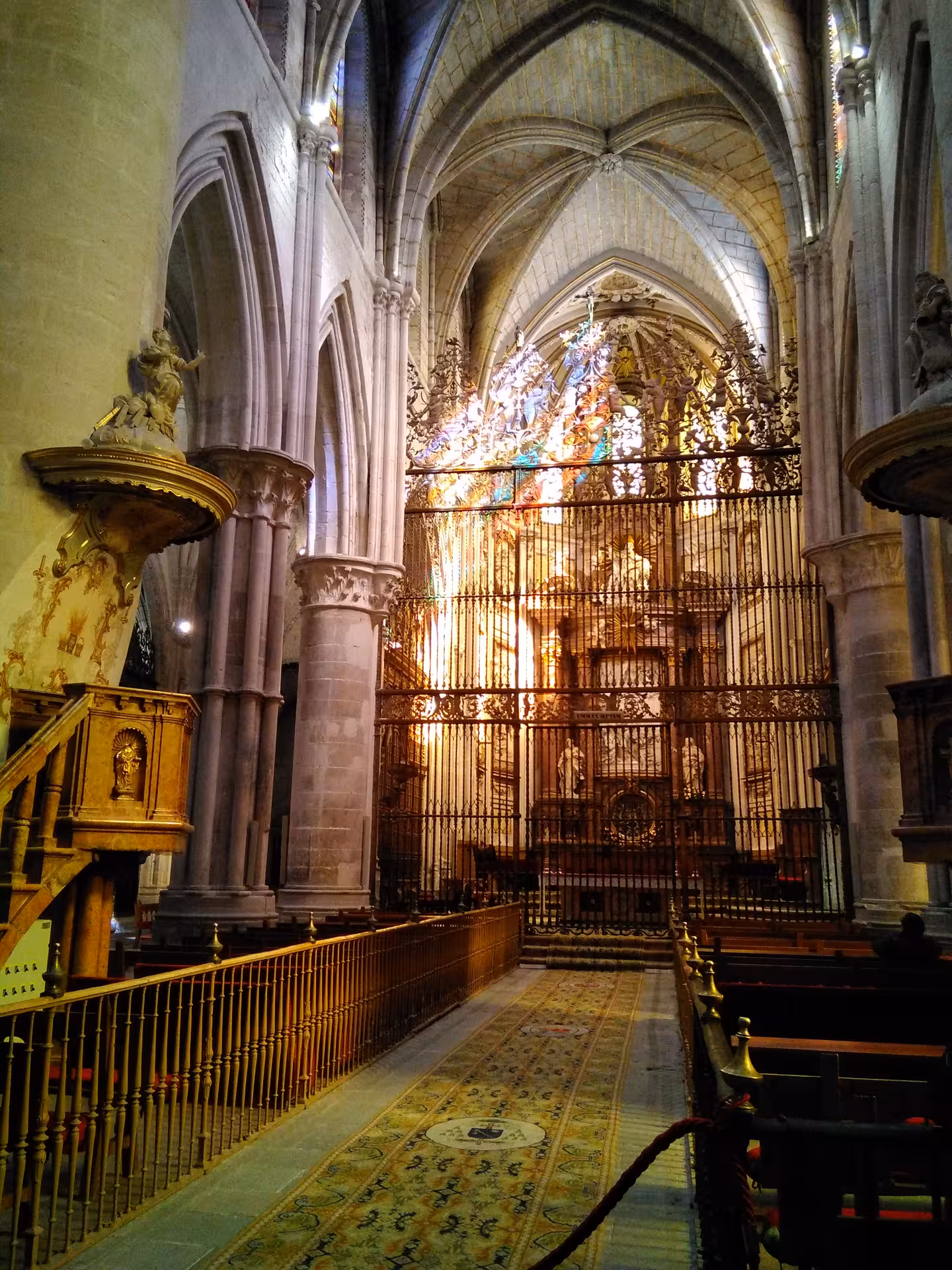 Nave and ornate choir screen of Cuenca Cathedral on guided excursion from Madrid with entry tickets