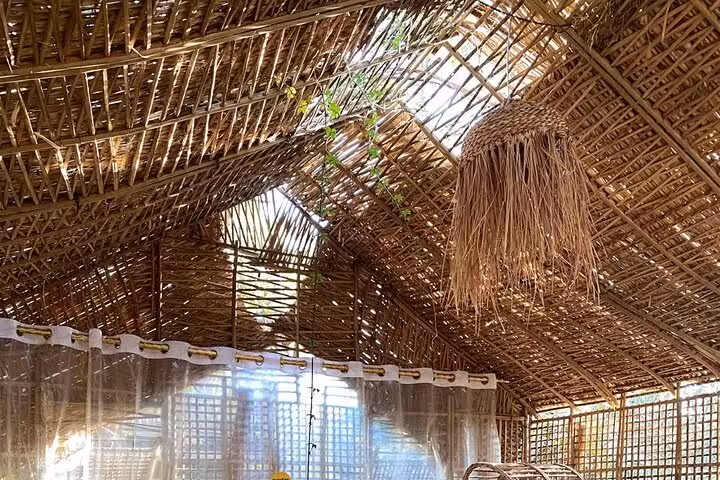 Thatched farm hut interior in Dahshur countryside, Egypt, part of day like a farmer local experience tour