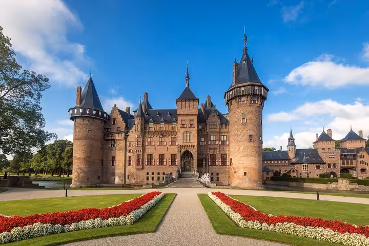 De Haar Castle near Utrecht with formal gardens, visited on private day trip from The Hague