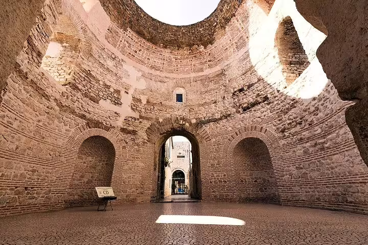 Inside Diocletian’s Palace cellars in Split, key stop on Split cruise ship shore excursion to Trogir