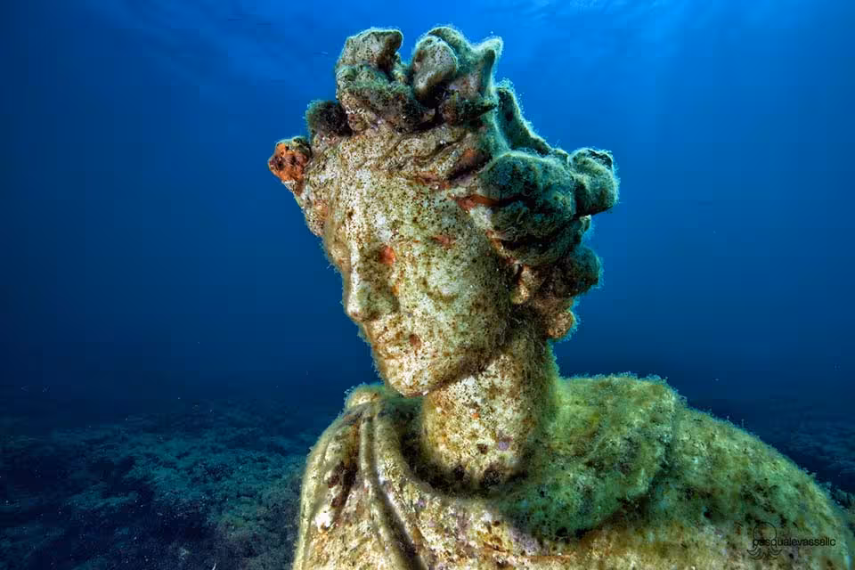 Statue of the god Dionysius from the "Nymphaeum of Claudius" site.