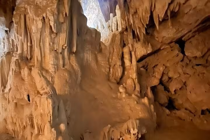Djara Cave stalactites and limestone formations on 3-day White Desert and Black Desert camping tour