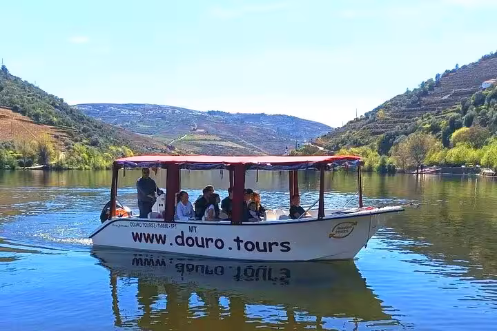 Small group Douro River boat with guide, 50-minute cruise through valley views and a complimentary Port wine