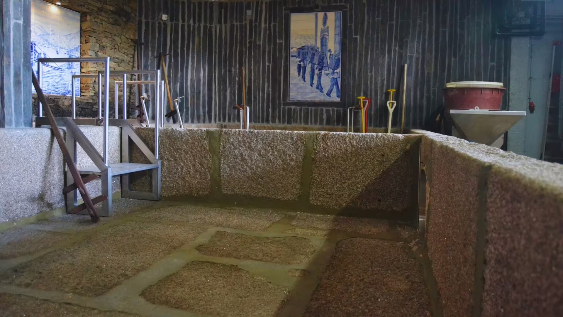 Image of a wine press made with stone at a Douro Valley winery