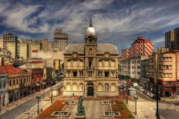 Historic architectural gem in downtown Rio, showcasing ornate designs and vibrant cityscape on a walking tour.