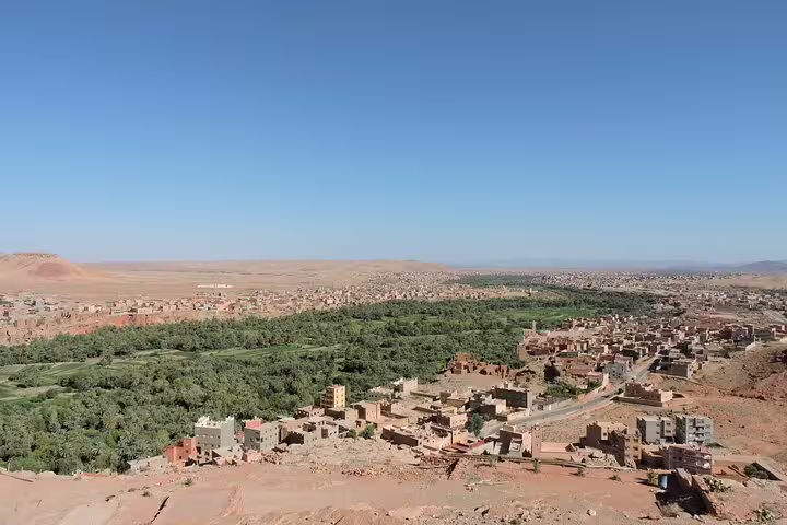 Panoramic Draa Valley oasis and desert towns on 3-day private desert tour from Marrakech to Merzouga