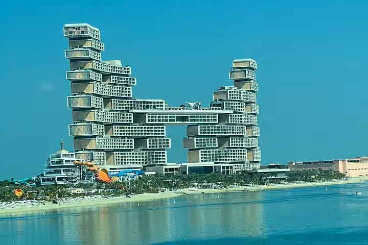 Atlantis The Royal resort on Palm Jumeirah shoreline, Dubai tour with The View at The Palm entrance included