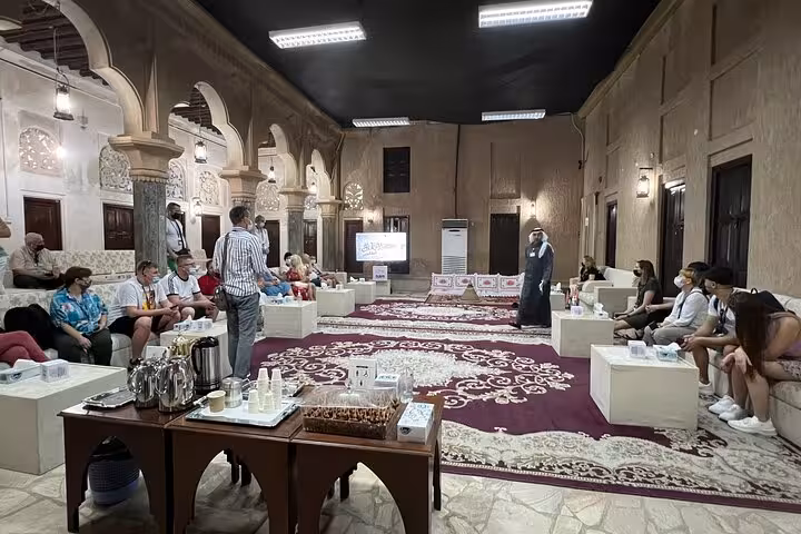 Traditional Dubai heritage majlis lounge stop on Dubai city tour with Ain Dubai entrance included