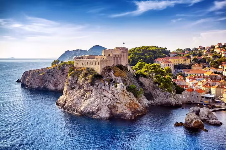 Dubrovnik old town fortress on Adriatic cliffs, scenic stop on Discover Croatia & Surroundings private tour