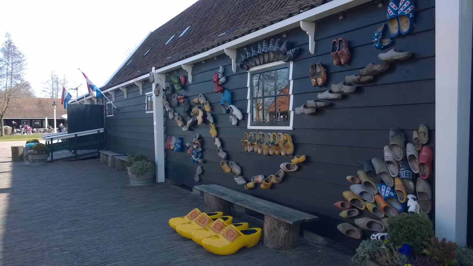 Traditional Dutch clogs display at Zaanse Schans village on a private tour from Amsterdam, Netherlands