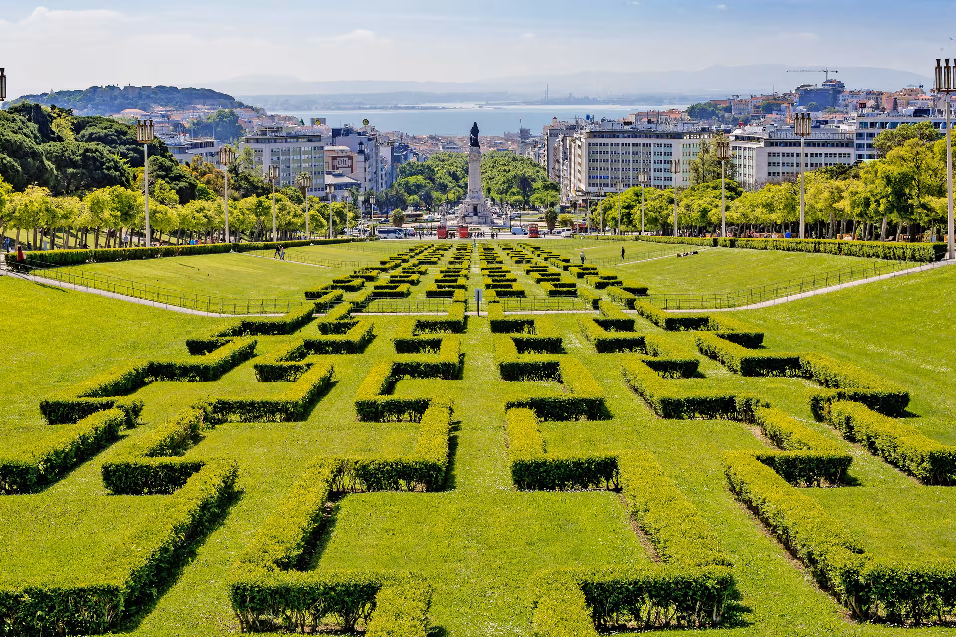 Discover the beautifully landscaped Eduardo VII Park in Lisbon, offering panoramic views on the Spain, Portugal & Morocco tour.