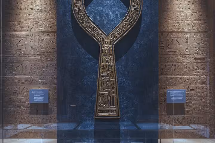 Ancient Egyptian ankh-style relic on display at the Grand Egyptian Museum Cairo, Sharm El Sheikh day tour