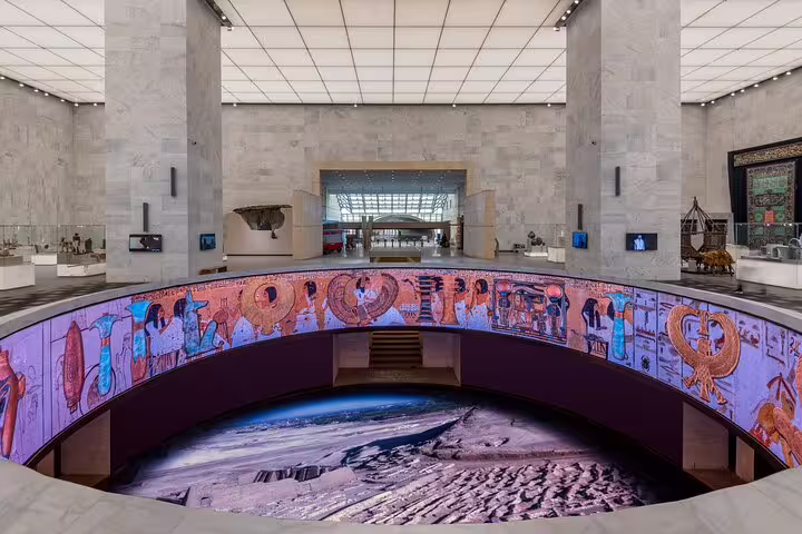 Immersive gallery at National Museum of Egyptian Civilization, Cairo day tour from Alexandria Port