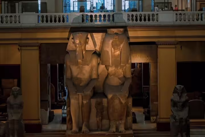 Colossal pharaoh statues inside the Egyptian Museum, Cairo 2-day private guided tour with expert guide
