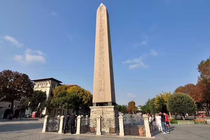 Ancient Egyptian Obelisk at Sultanahmet Square in Istanbul on a skip-the-line private tour.