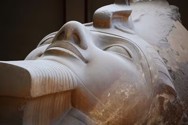 Close-up of ancient Egyptian pharaoh statue at the Egyptian Museum, part of private 3-day Cairo and Giza tour