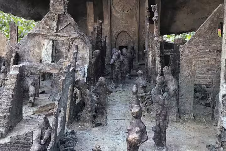 Miniature village sculpture scene at Eindhoven museum, creative stop on Eindhoven journey to the future tour