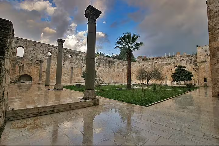 Ancient courtyard with stone columns in Ephesus, Turkey, on a 3-day mini group tour max 10 guests
