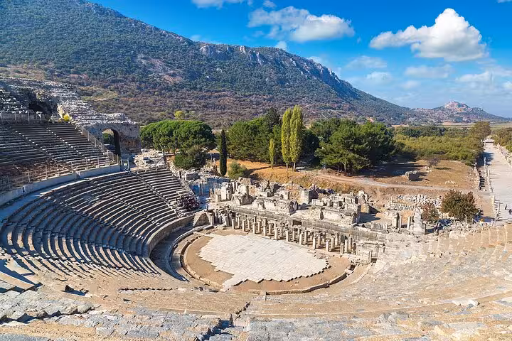 Ancient theater ruins at Ephesus, Turkey, scenic stop on 4 Days 7 Churches of Revelation tour