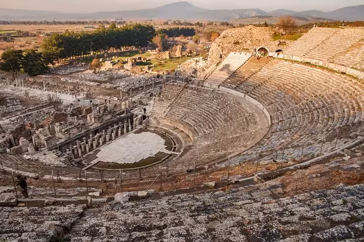 Great Theatre of Ephesus viewed from above, highlight of all-inclusive private shore excursion from Kusadasi