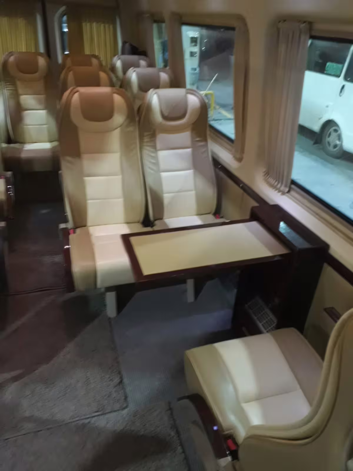Comfortable private minibus interior for Ephesus and House of Virgin Mary 4–6 hour tour from Kusadasi