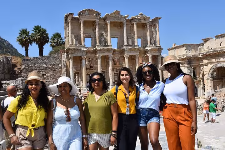 Women’s group at Library of Celsus, Ephesus shore excursion from Kusadasi port, cruise day tour photo