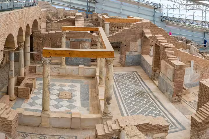 Well-preserved Roman terrace houses in Ephesus showcasing exquisite mosaics and architecture.