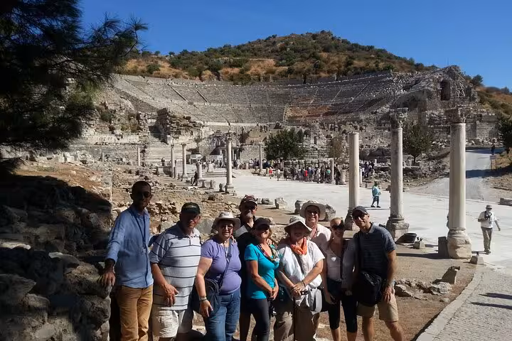 Small group Ephesus tour from Kusadasi port at Great Theatre ruins, guided shore excursion