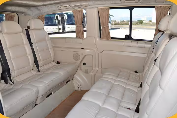 Spacious private van interior for Ephesus Ancient City and Sirince Village half-day tour with lunch