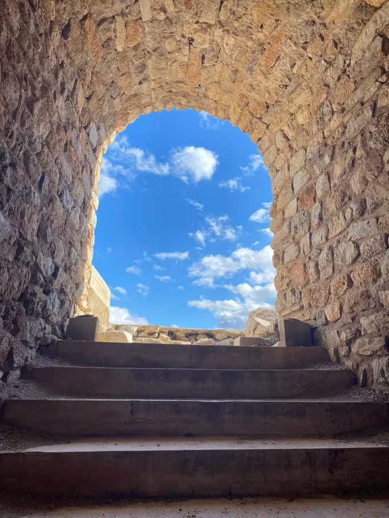 Stone archway and steps at Ephesus ruins, scenic stop on all-inclusive private Ephesus & St John Basilica tour with lunch