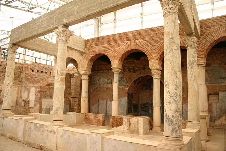 Discover the intricate architecture of Ephesus' Terrace Houses on a private tour with entry fees and lunch.