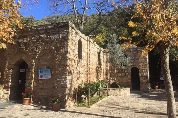 Stone courtyard entrance at Ephesus near Terrace Houses, scenic stop on Bodrum private all-inclusive tour