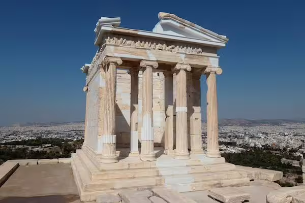Erechtheion on Acropolis hill, Athens, on an afternoon tour with a French speaking licensed guide