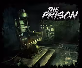 Escape Room 60' The Prison set with electric chair and control panel in immersive horror escape game