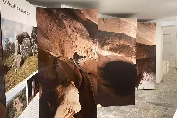 Exhibition of Escoural Caves' formations and regional megalithism, highlighting geological wonders for visitors.