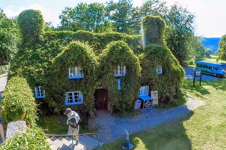 Fairy Glen tea rooms ivy-covered cottage stop on the Portmeirion, Castles and Snowdonia tour in North Wales